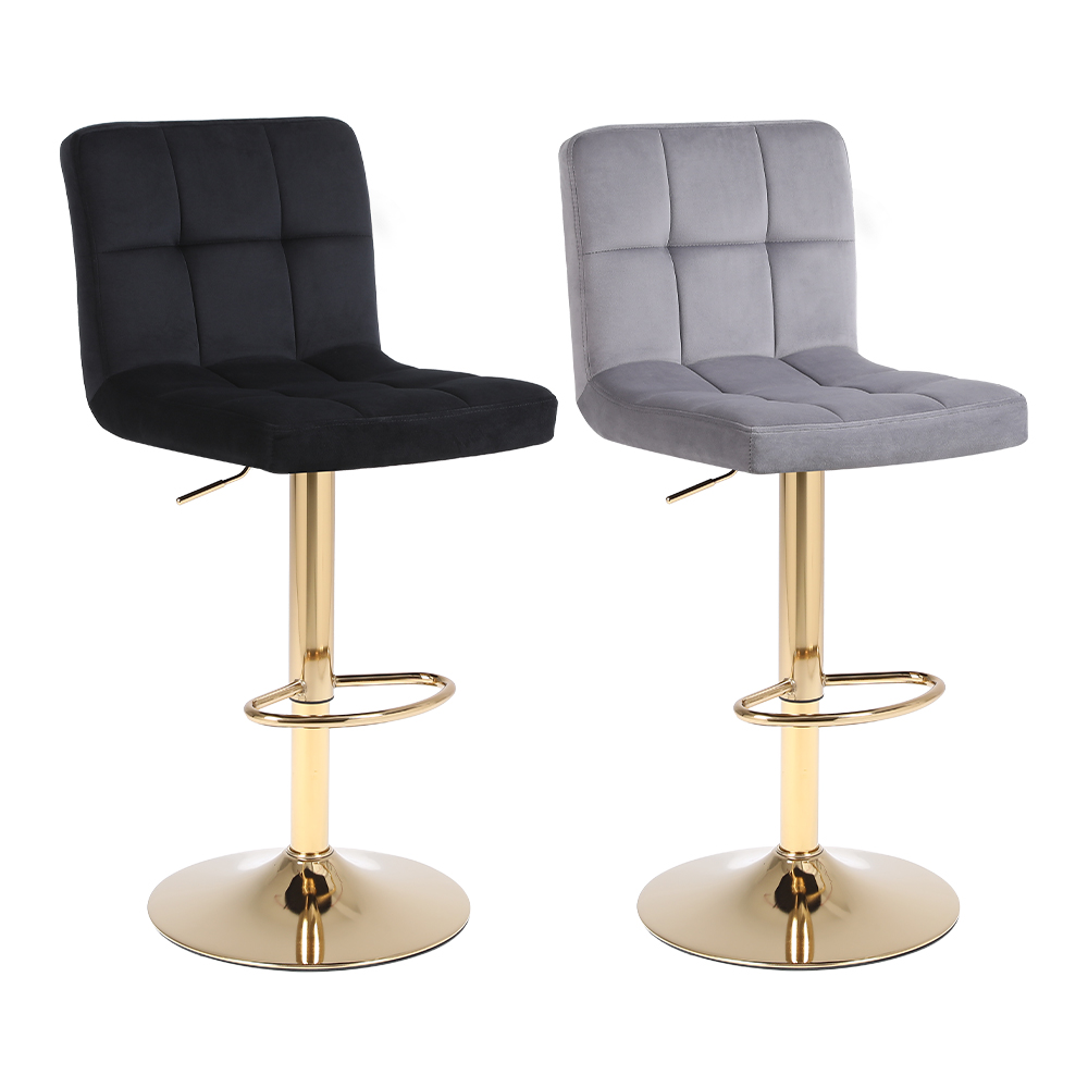 Square back adjustable swivel bar stool